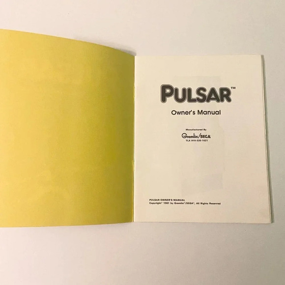 Vintage 1981 Pulsar Owners Manual Gremlin Sega Arcade Game Manual - Picture 3 of 12